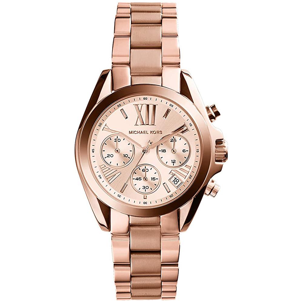 Michael Kors Ladies Bradshaw Mini Rose Gold Watch - MK5799